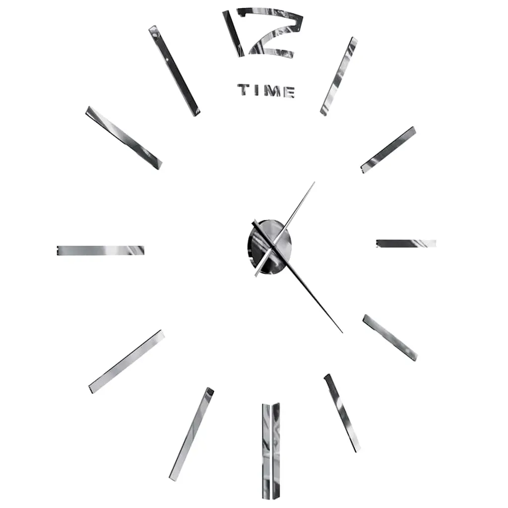 3D Wall Clock Modern Design 100 cm XXL Silver Price
