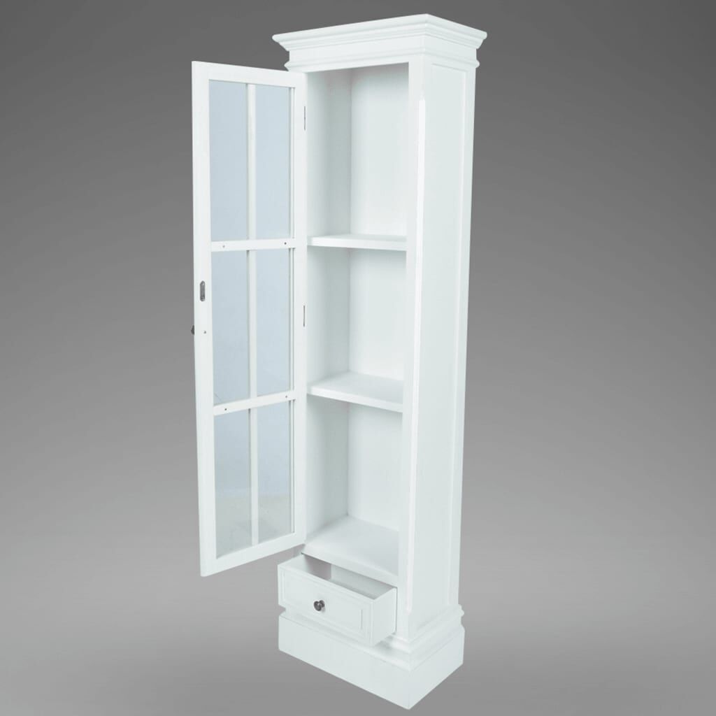 Chic Bookcase Cabinet with 3 Shelves White Wooden Price