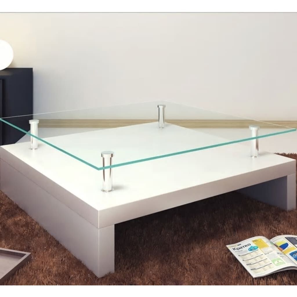 Coffee Table with Glass Top White Price