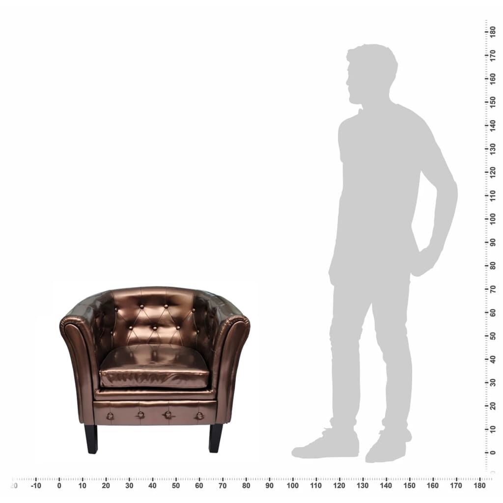 Tub Chair Brown Faux Leather Price