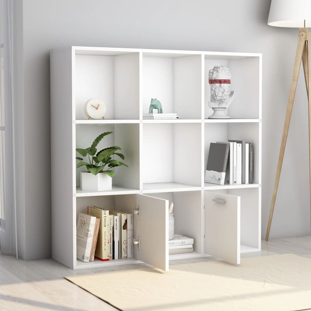 Book Cabinet White 98x30x98 cm Engineered Wood Price