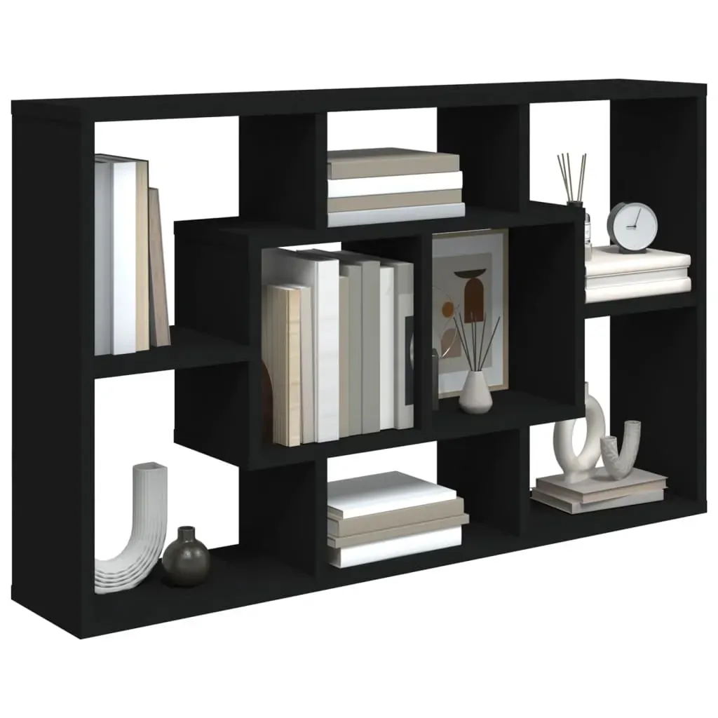Wall Shelf Black 85x16x52.5 cm Engineered Wood Price