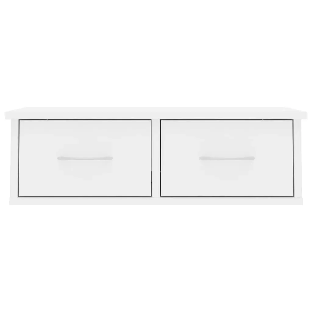 Wall-mounted Drawer Shelf High Gloss White 60x26x18.5 cm Engineered Wood Price