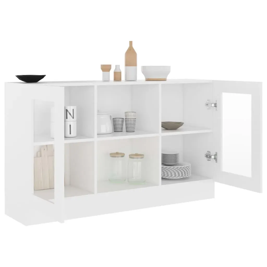 Vitrine Cabinet White 120x30.5x70 cm Engineered Wood Price