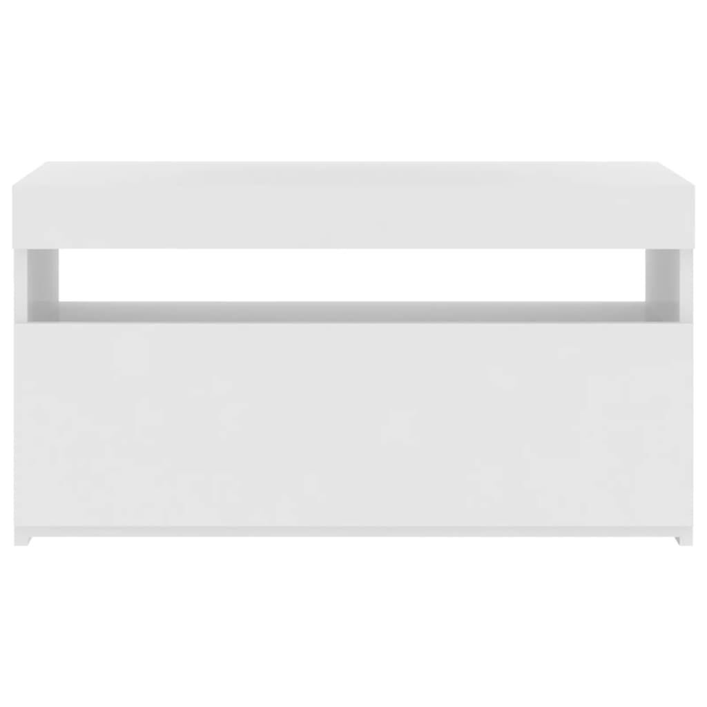 TV Cabinet with LED Lights White 75x35x40 cm Price