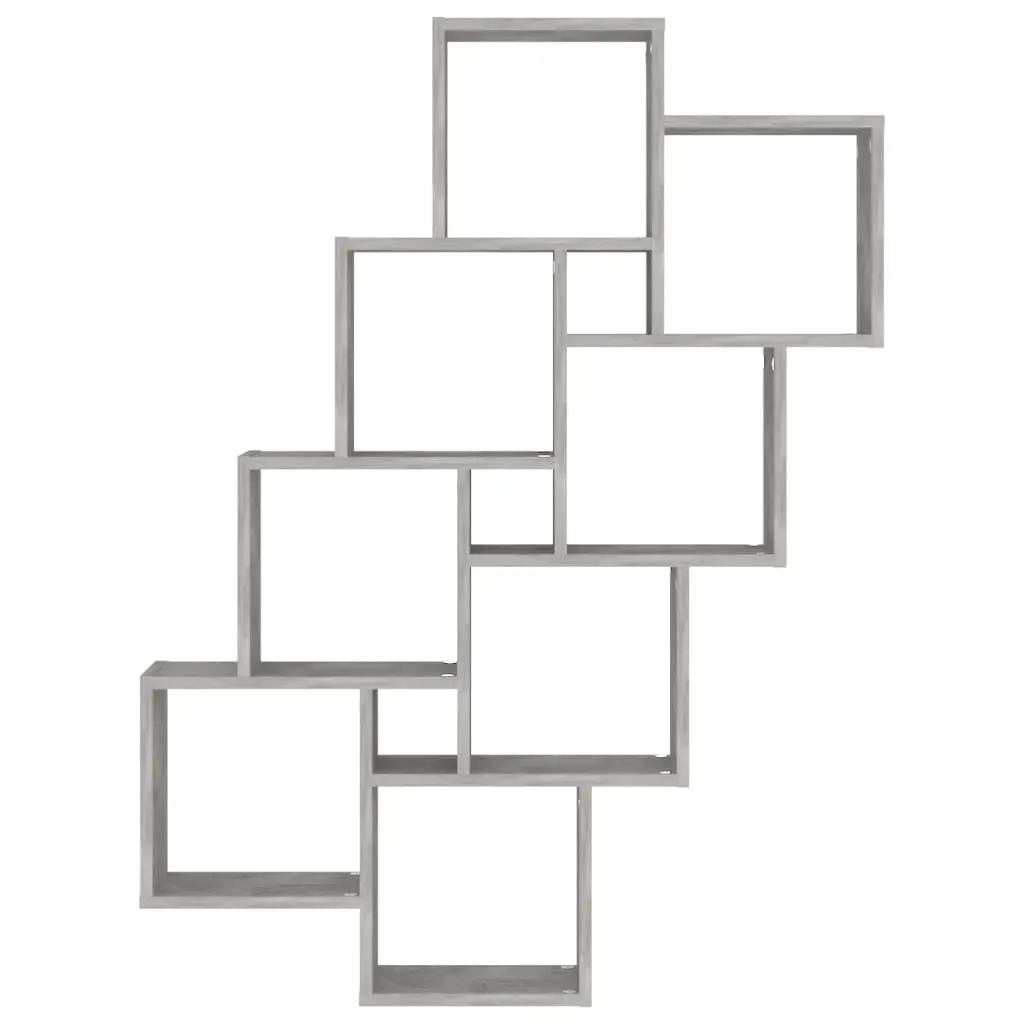 Wall Cube Shelf Concrete Grey 90x15x119 cm Engineered Wood Price