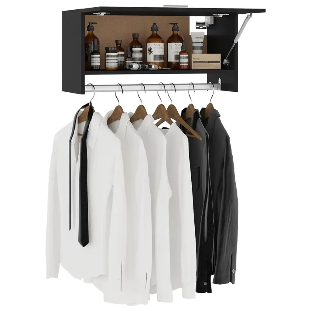 Wardrobe Black 70x32.5x35 cm Engineered Wood Price