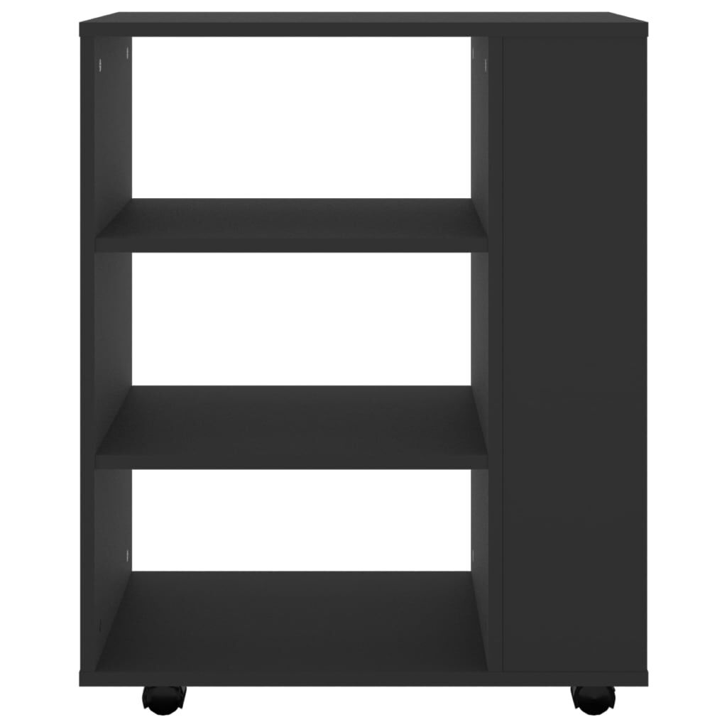 Rolling Cabinet Black 60x35x75 cm Engineered Wood Price