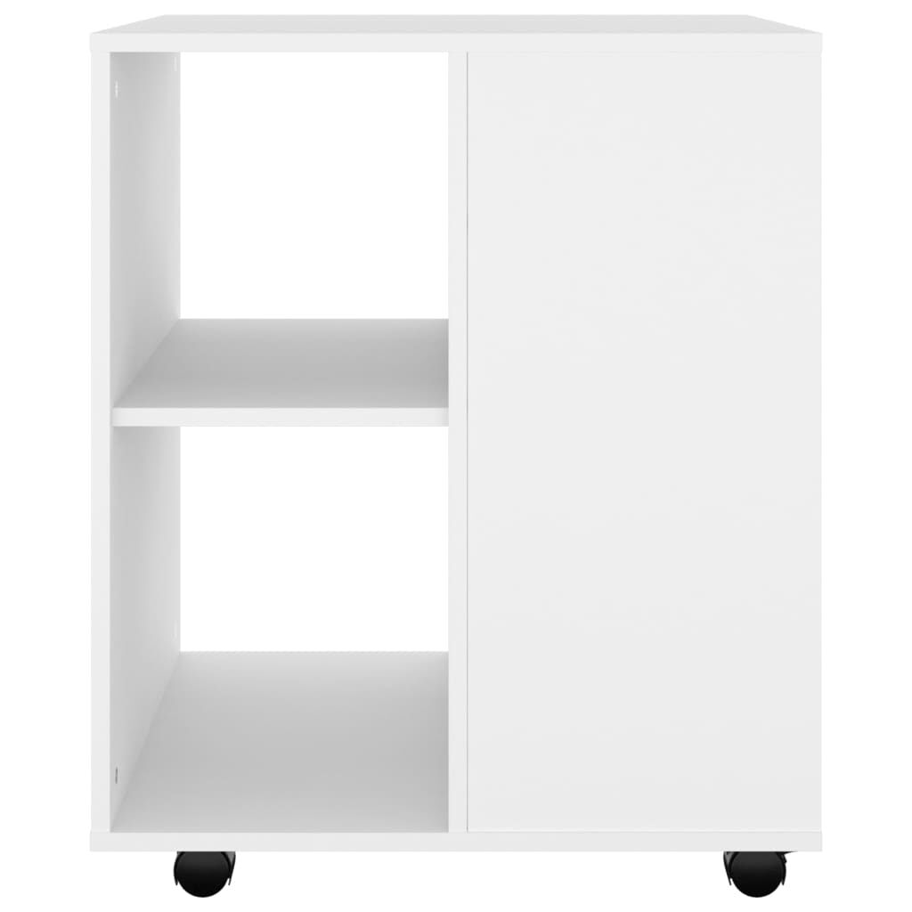 Rolling Cabinet White 60x53x72 cm Engineered Wood Price