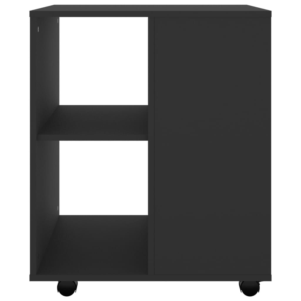 Rolling Cabinet Black 60x53x72 cm Engineered Wood Price
