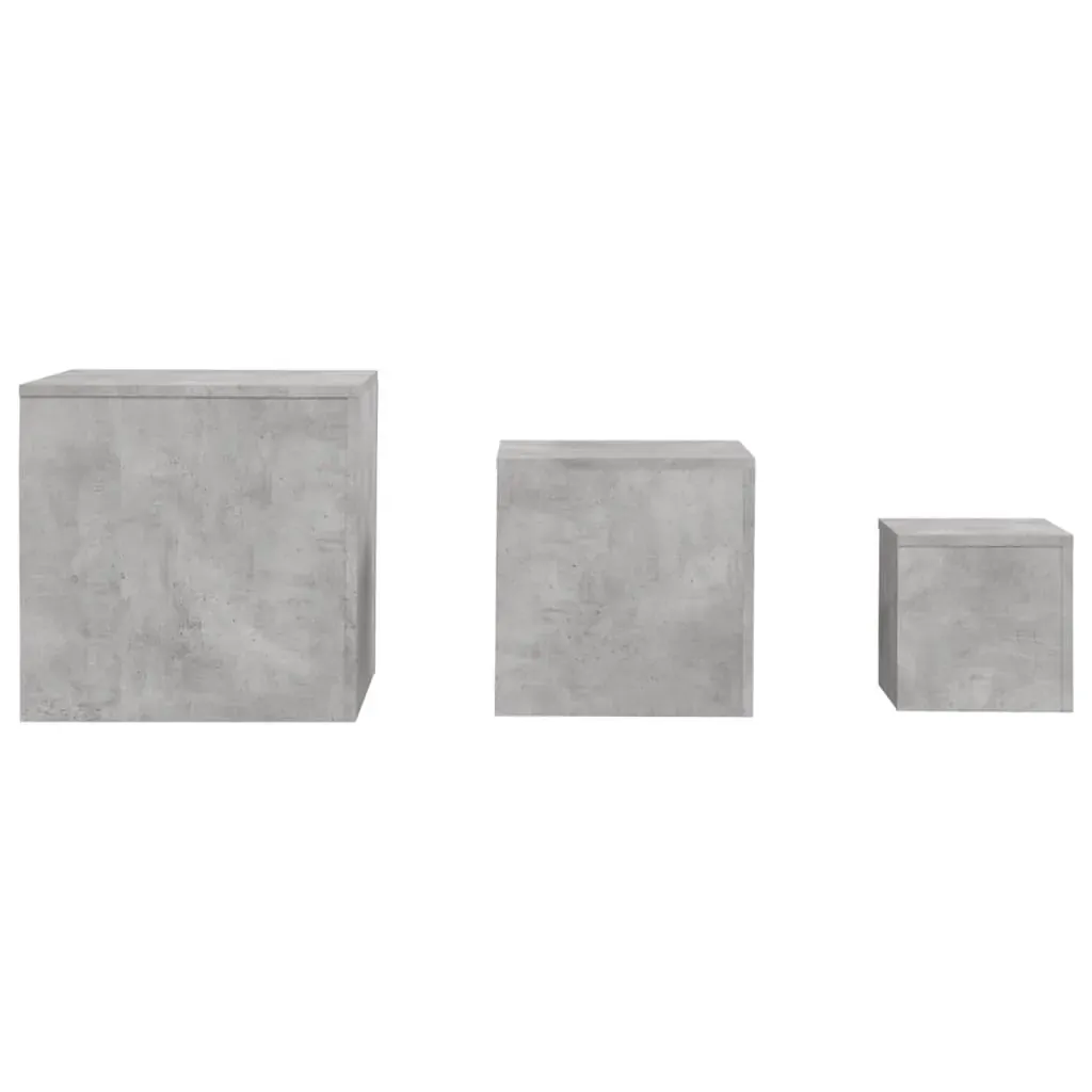 Side Tables 3 pcs Concrete Grey Engineered Wood Price