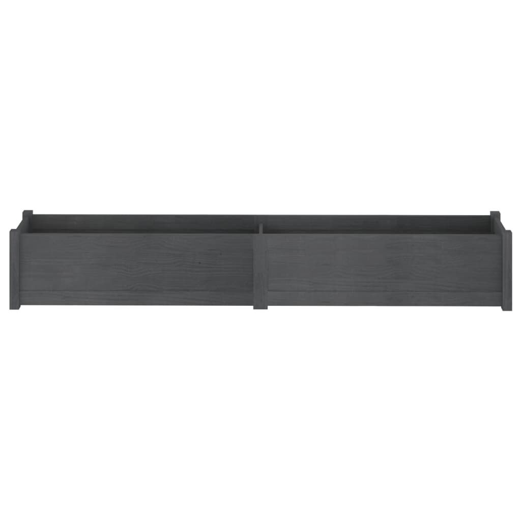 Garden Planter Grey 200x31x31 cm Solid Pinewood Price