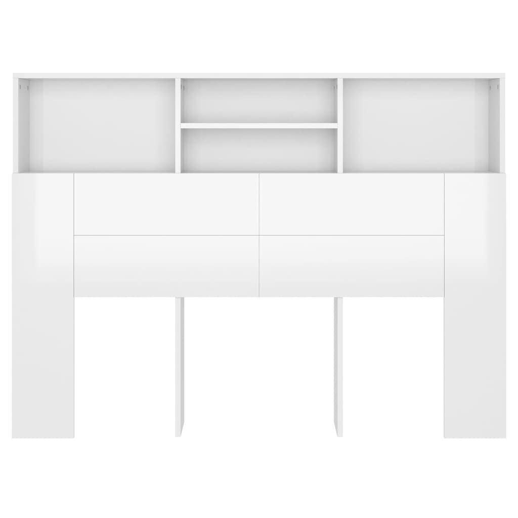 Headboard Cabinet High Gloss White 140x19x103.5 cm Price