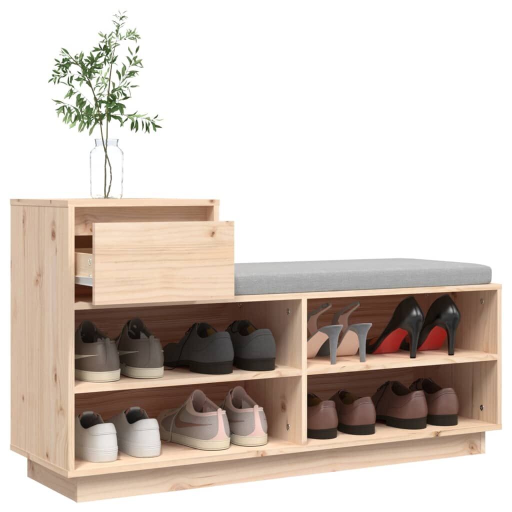 Shoe Cabinet 110x34x61 cm Solid Wood Pine Price