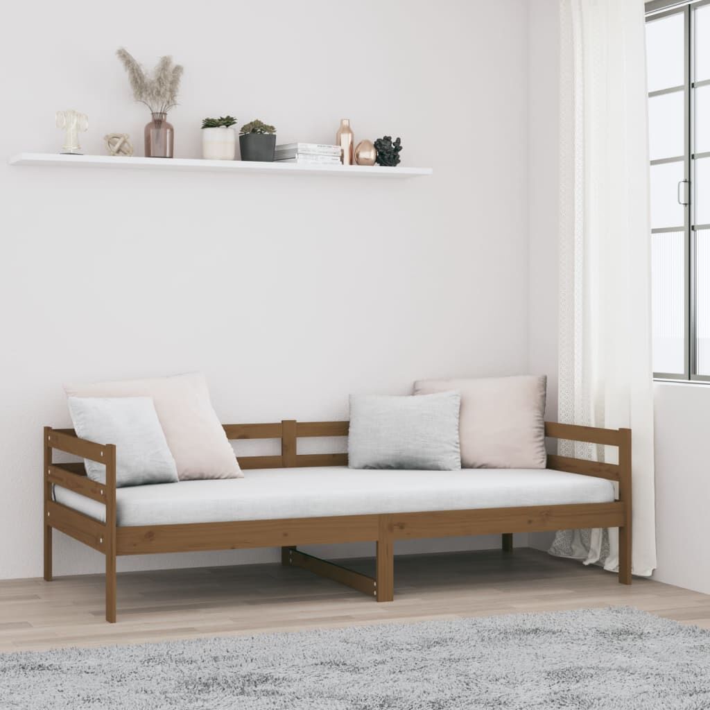 Day Bed without Mattress Honey Brown 90x190 cm Solid Wood Pine Price