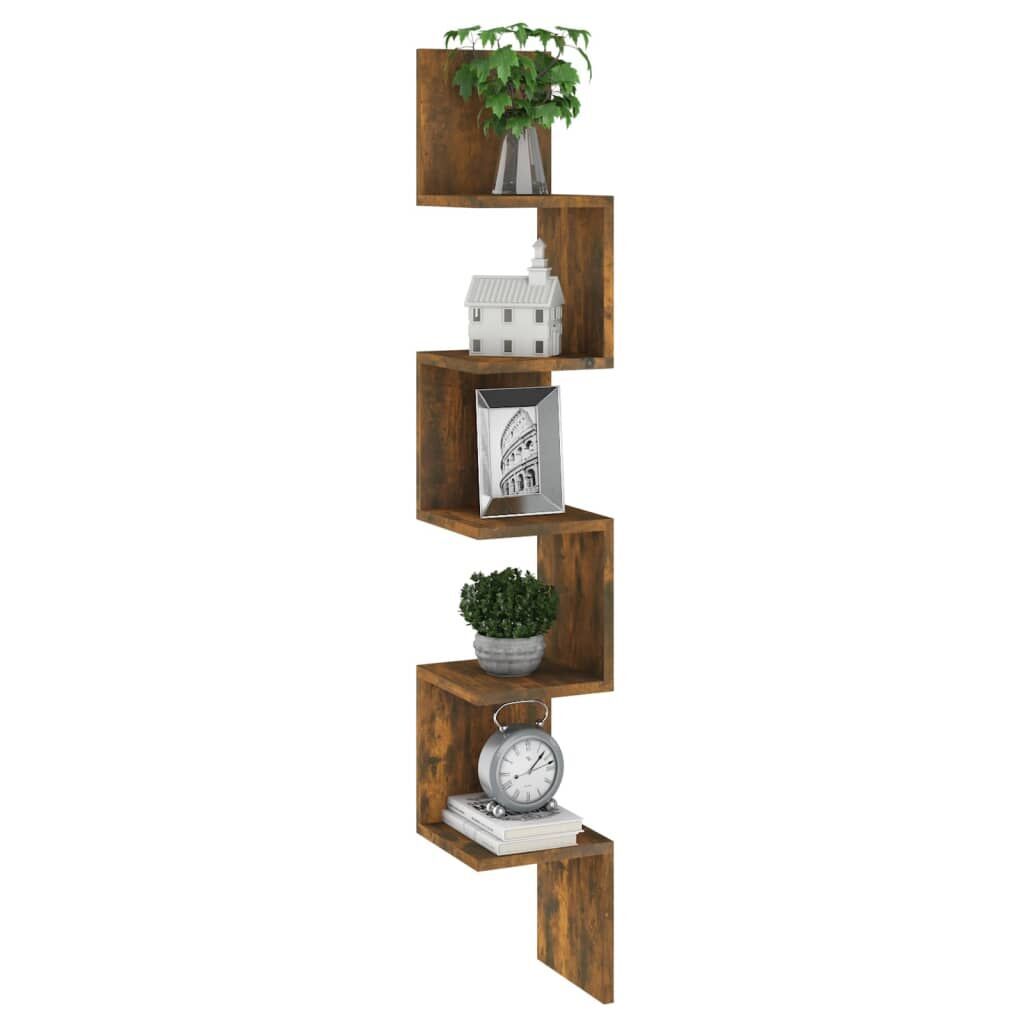 Wall Corner Shelf Smoked Oak 20x20x127.5 cm Engineered Wood Price
