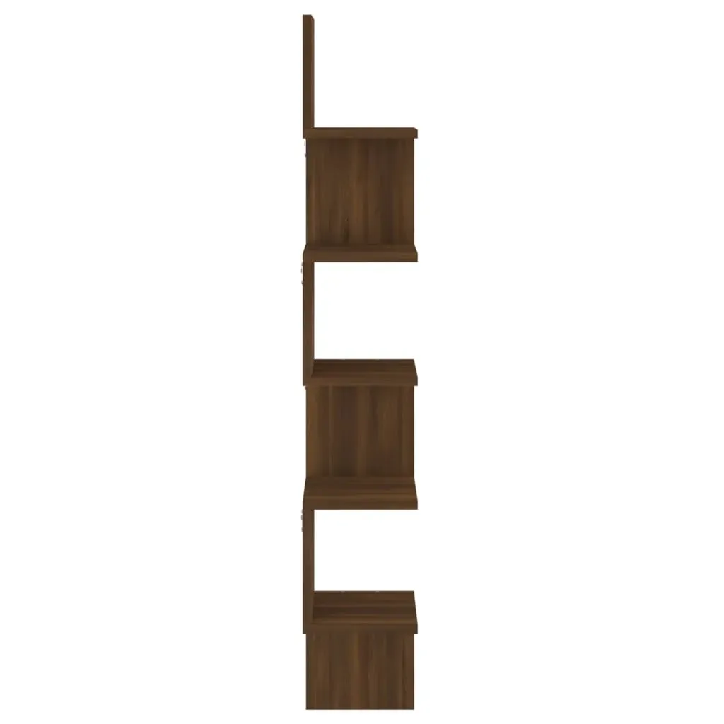 Wall Corner Shelf Brown Oak 20x20x127.5 cm Engineered Wood Price