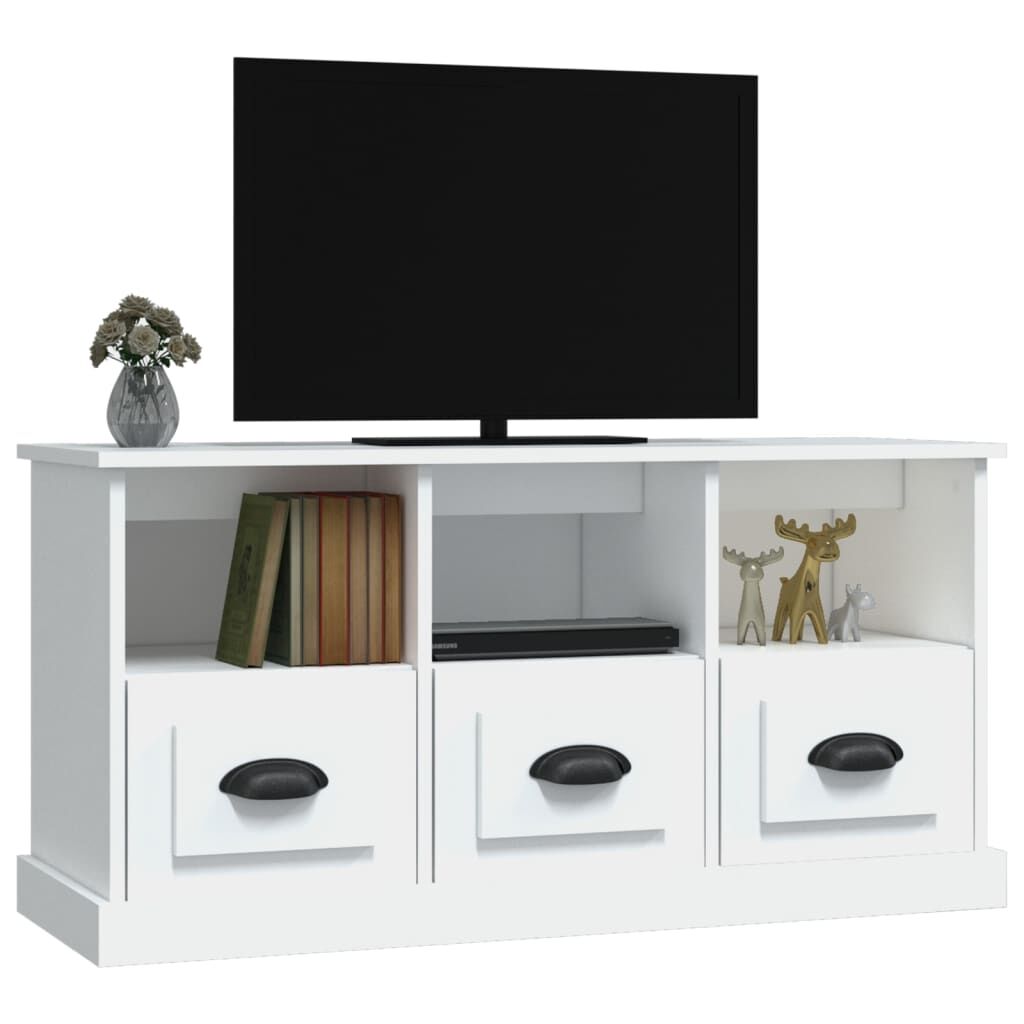 TV Cabinet White 100x35x50 cm Engineered Wood Price