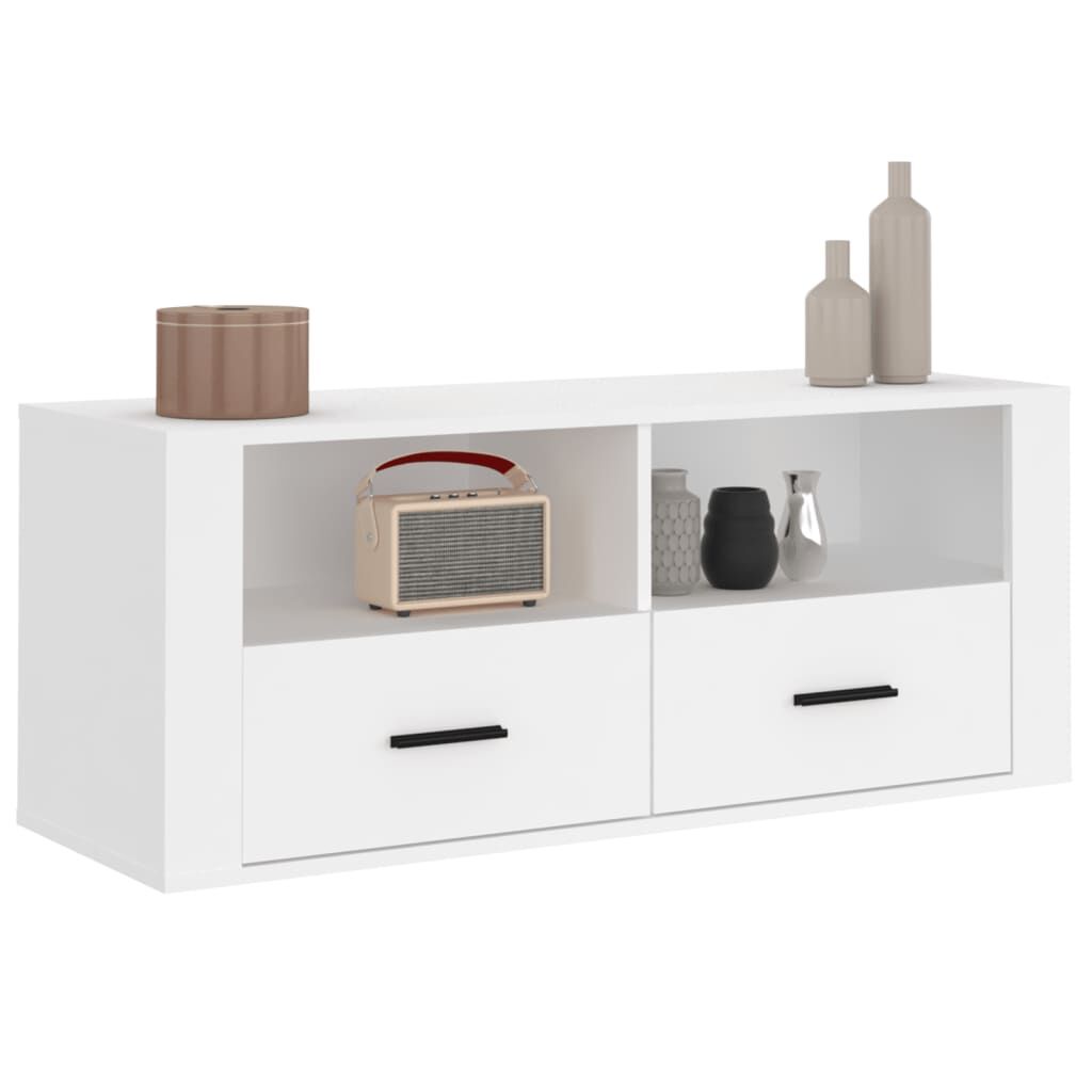TV Cabinet White 100x35x40 cm Engineered Wood Price