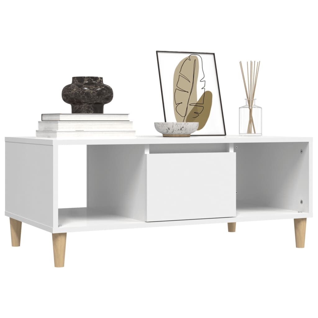 Coffee Table White 90x50x36.5 cm Engineered Wood Price