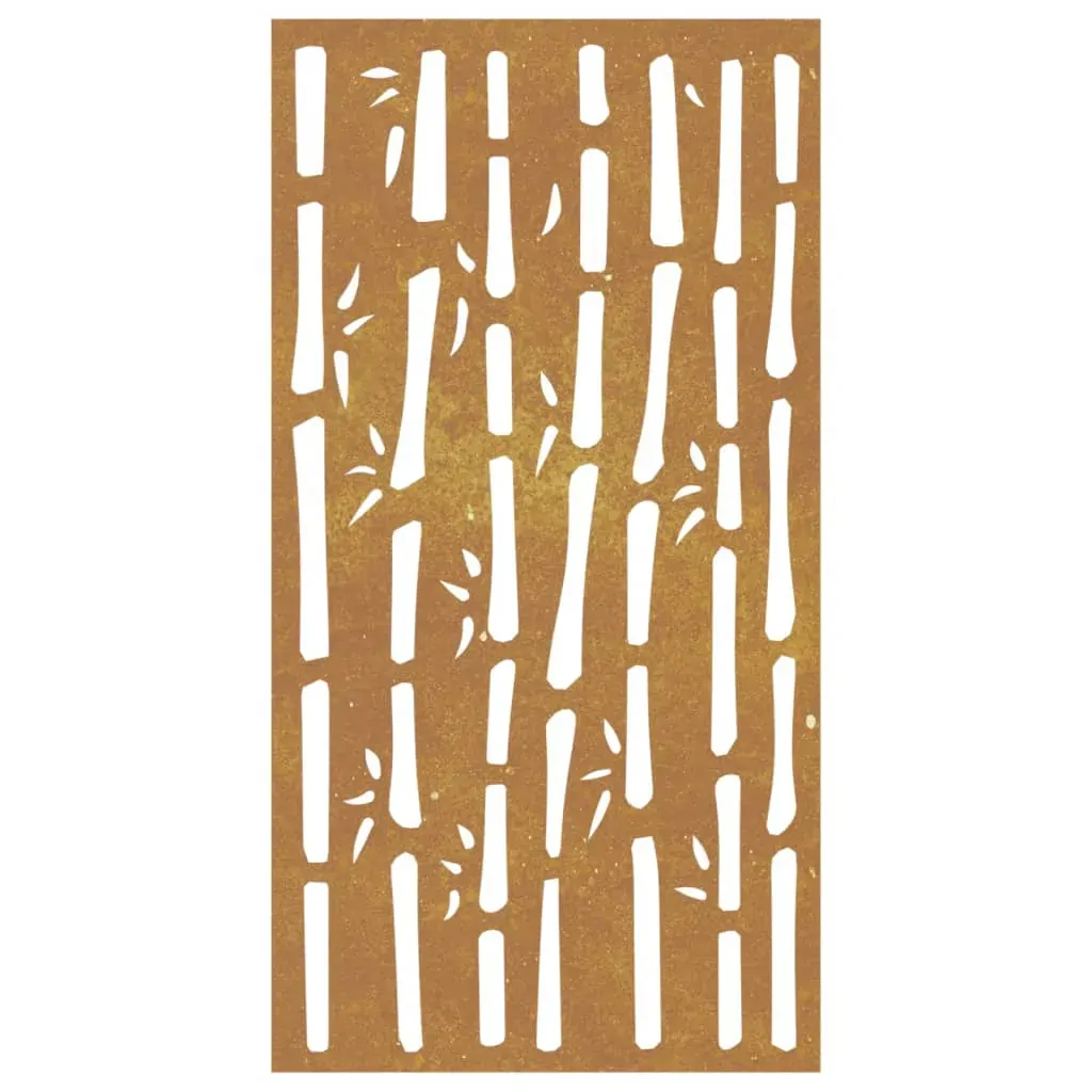 Garden Wall Decoration 105x55 cm Corten Steel Bamboo Design Price