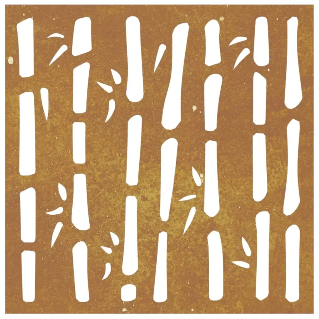 Garden Wall Decoration 55x55 cm Corten Steel Bamboo Design Price