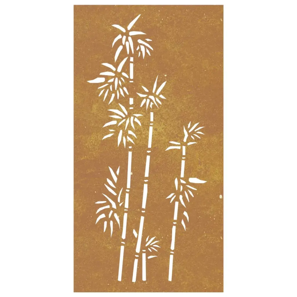 Garden Wall Decoration 105x55 cm Corten Steel Bamboo Design Price