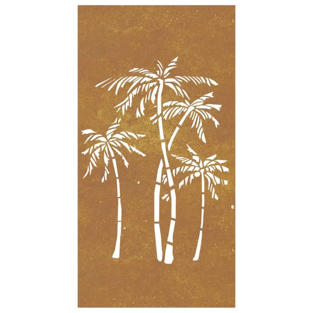 Garden Wall Decoration 105x55 cm Corten Steel Palm Tree Design Price