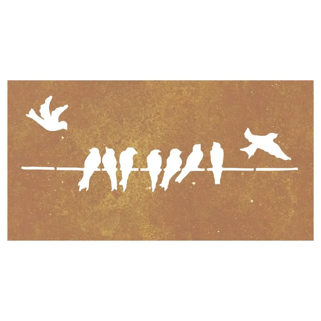 Garden Wall Decoration 105x55 cm Corten Steel Bird Design Price