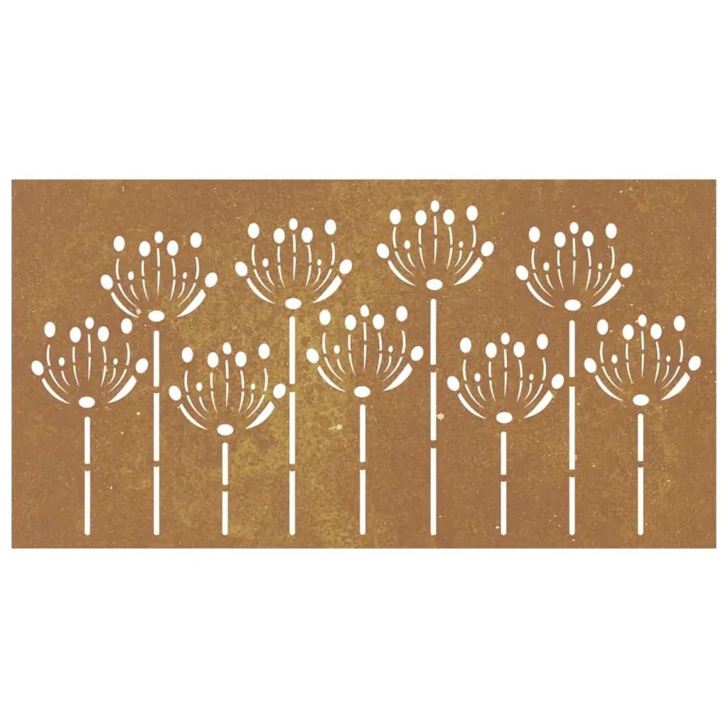 Garden Wall Decoration 105x55 cm Corten Steel Flower Design Price