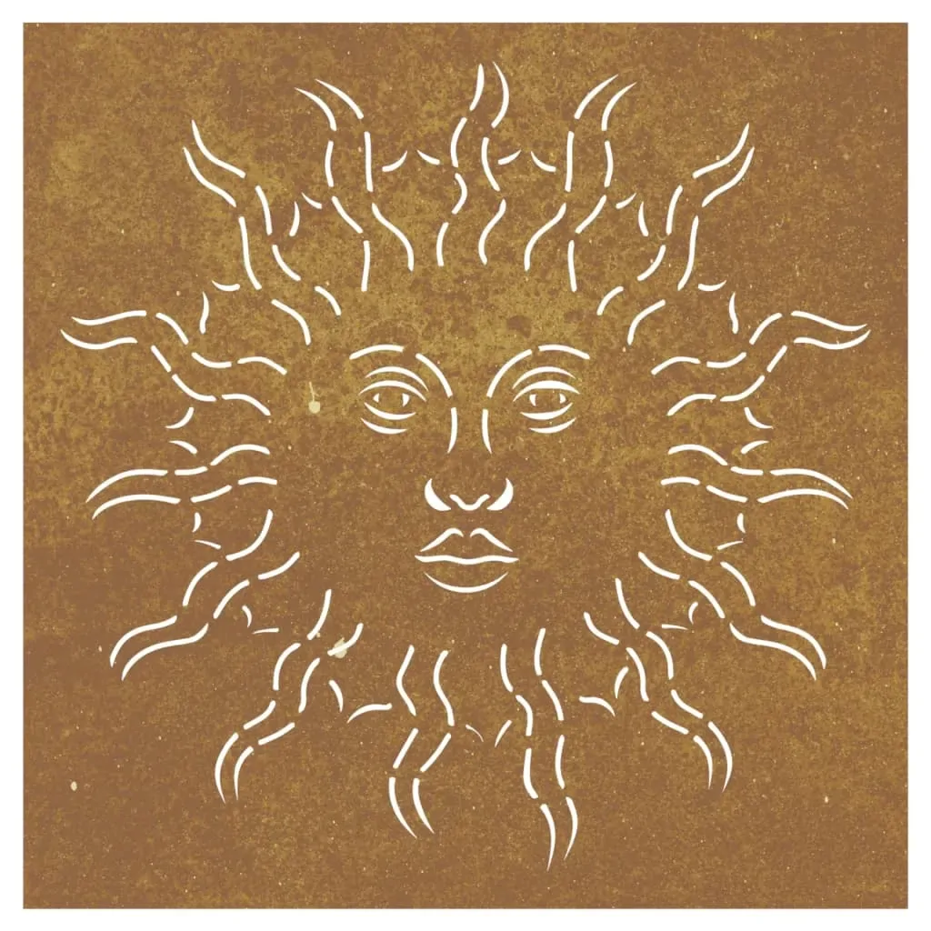Garden Wall Decoration 55x55 cm Corten Steel Sun Design Price