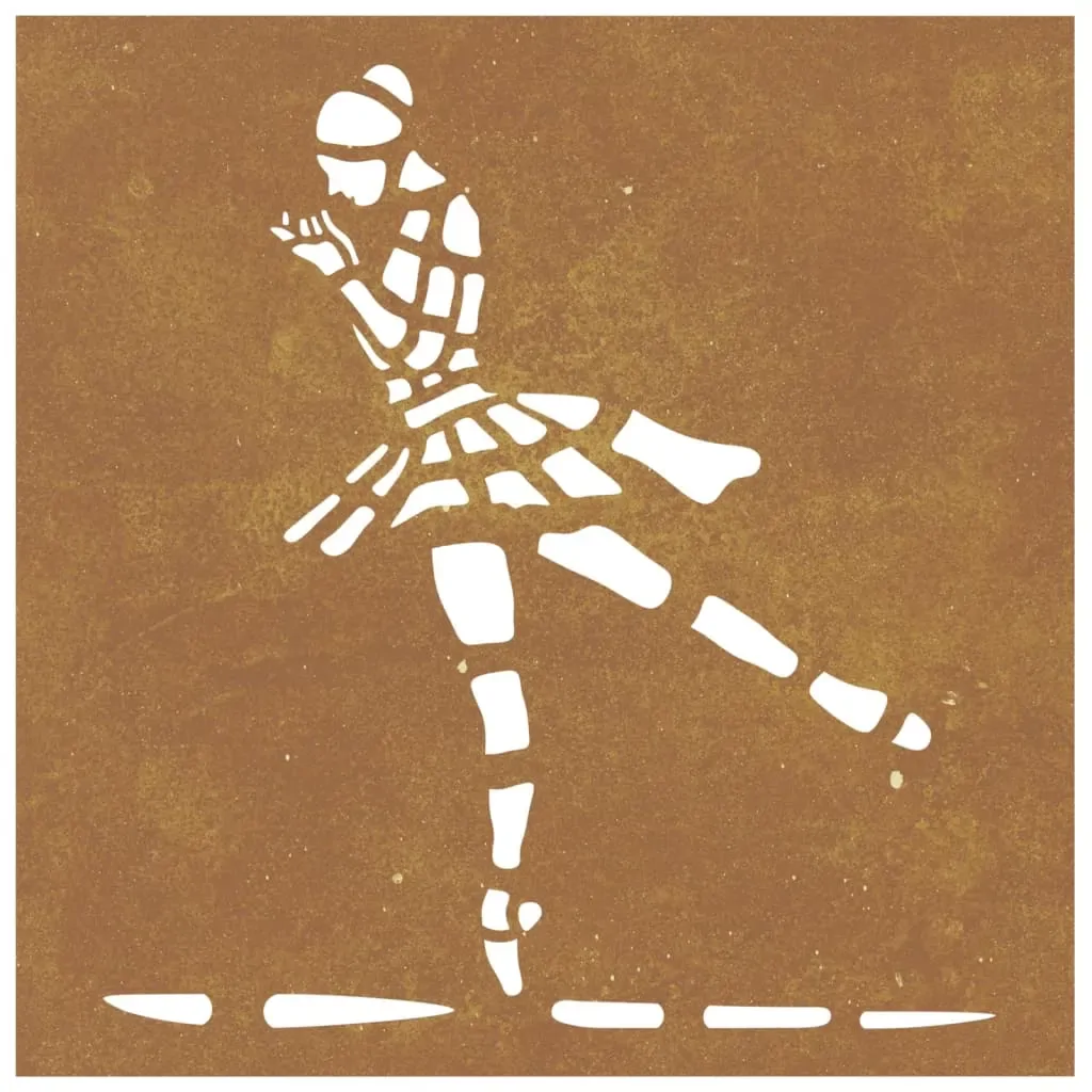 Garden Wall Decoration 55x55 cm Corten Steel Ballet Dancer Design Price