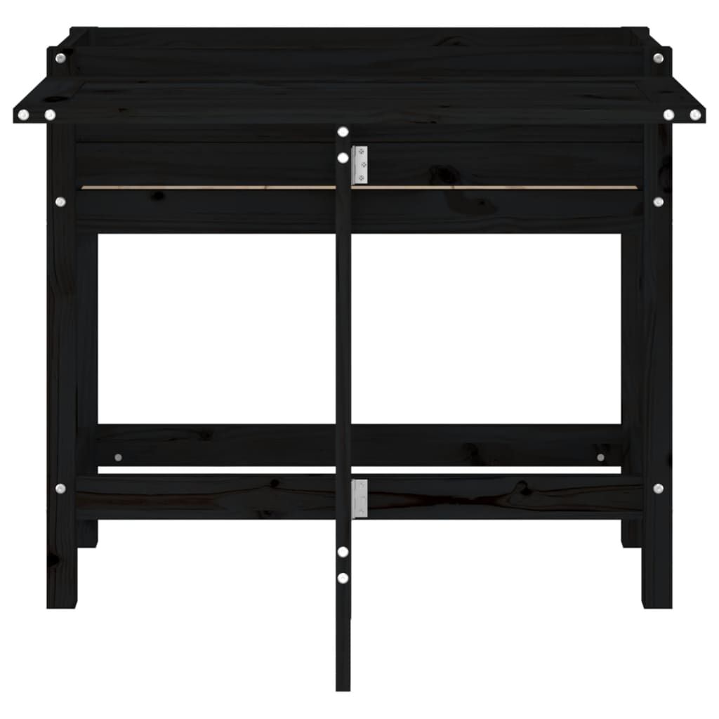 Garden Planter with Folding Tabletop Black Solid Wood Pine Price
