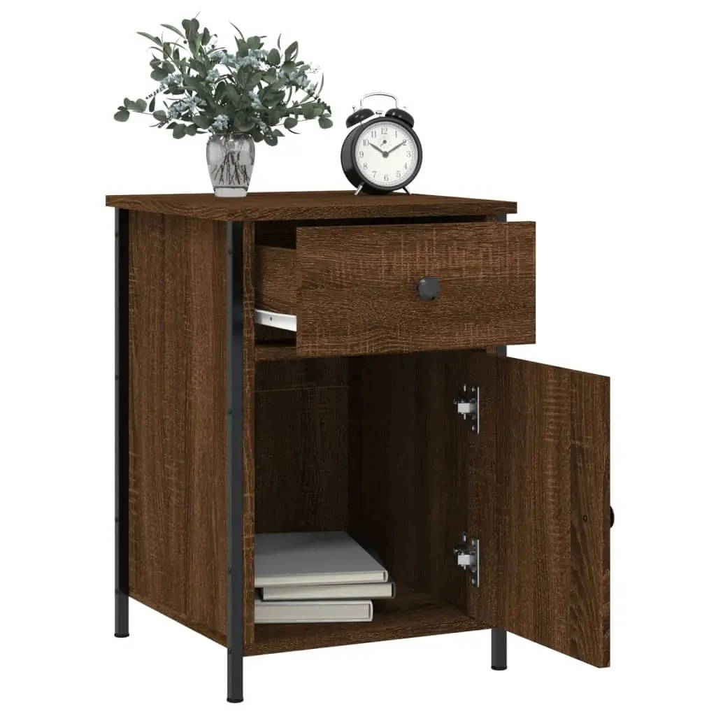 Bedside Cabinets 2 pcs Brown Oak 40x42x60 cm Engineered Wood Price