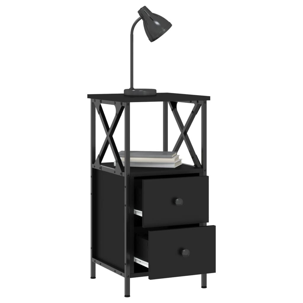 Bedside Cabinets 2 pcs Black 34x35.5x70 cm Engineered Wood Price