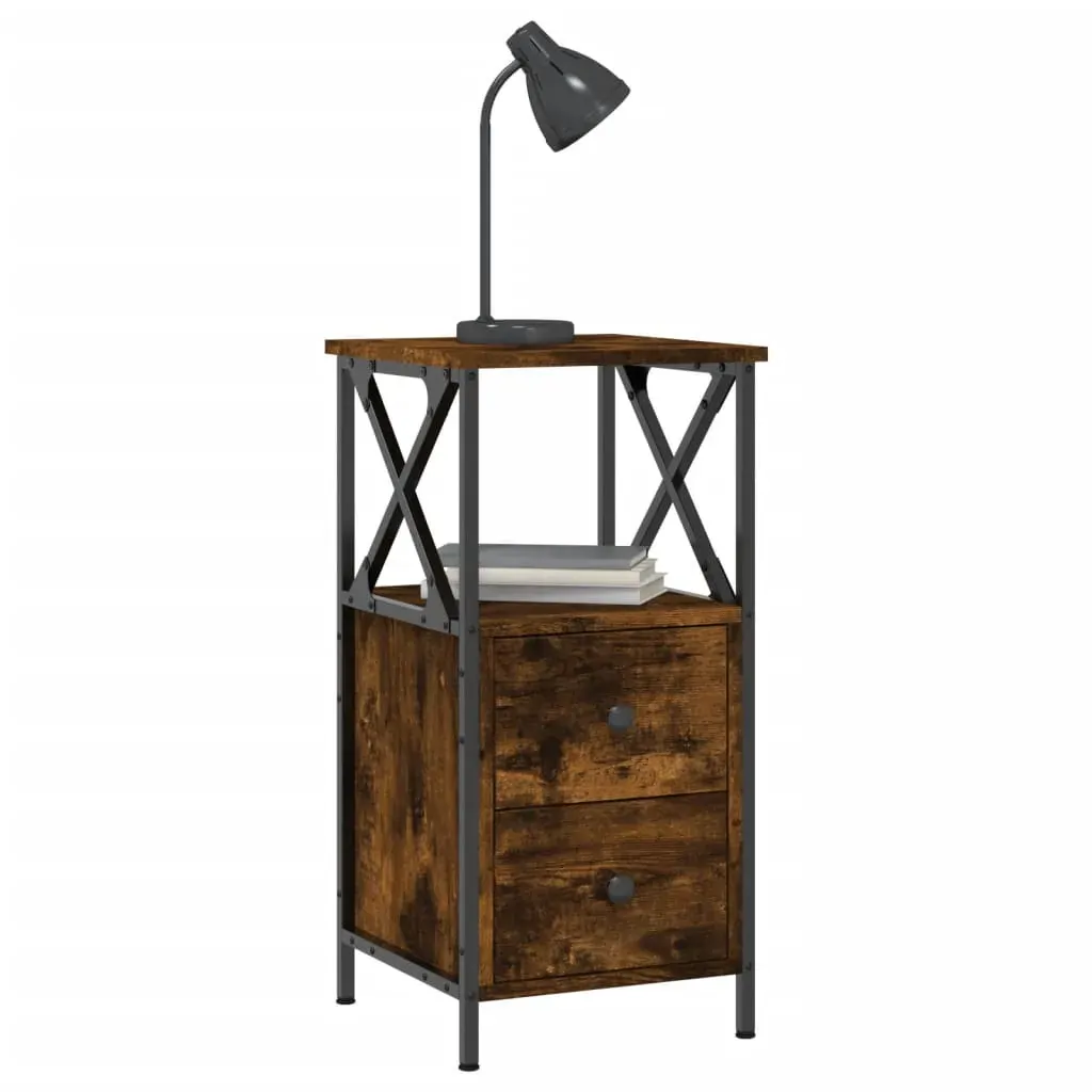 Bedside Cabinets 2 pcs Smoked Oak 34x35.5x70 cm Engineered Wood Price