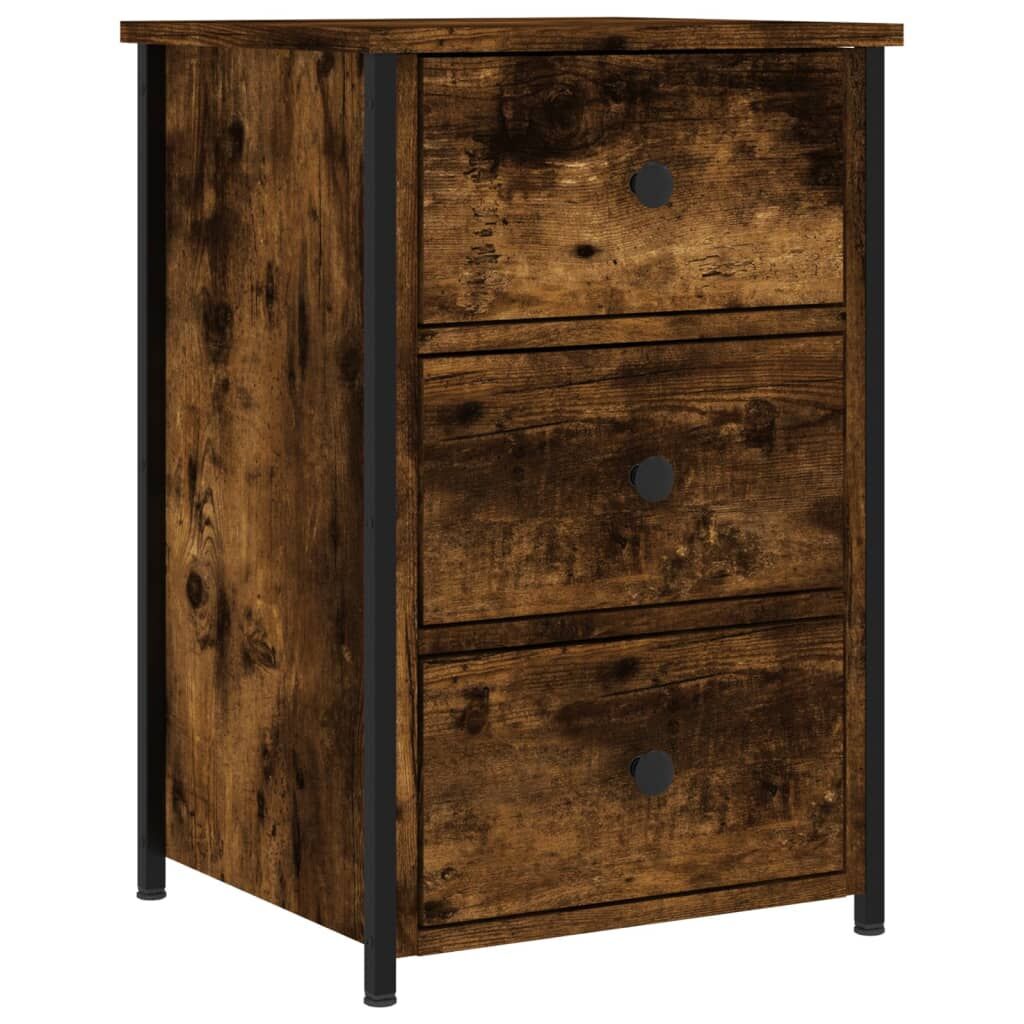Bedside Cabinets 2 pcs Smoked Oak 40x36x60 cm Engineered Wood Price
