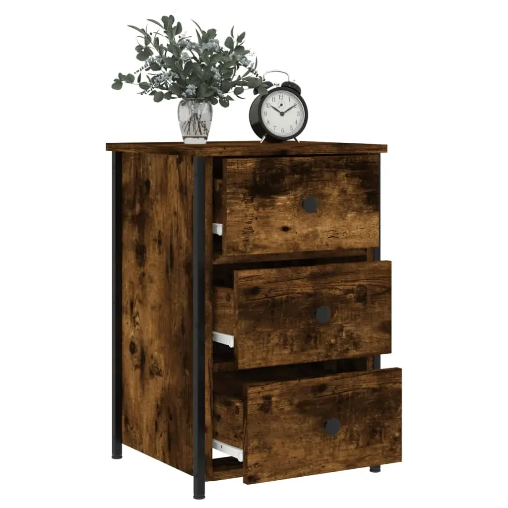 Bedside Cabinets 2 pcs Smoked Oak 40x36x60 cm Engineered Wood Price