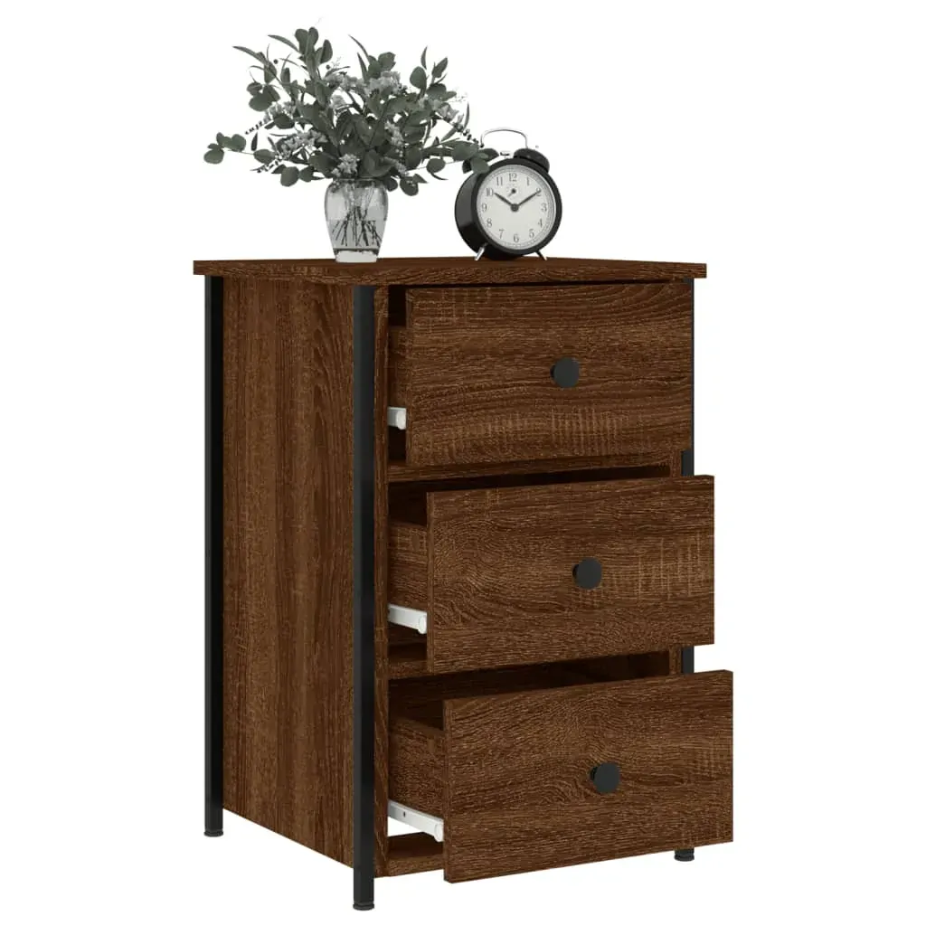 Bedside Cabinets 2 pcs Brown Oak 40x36x60 cm Engineered Wood Price