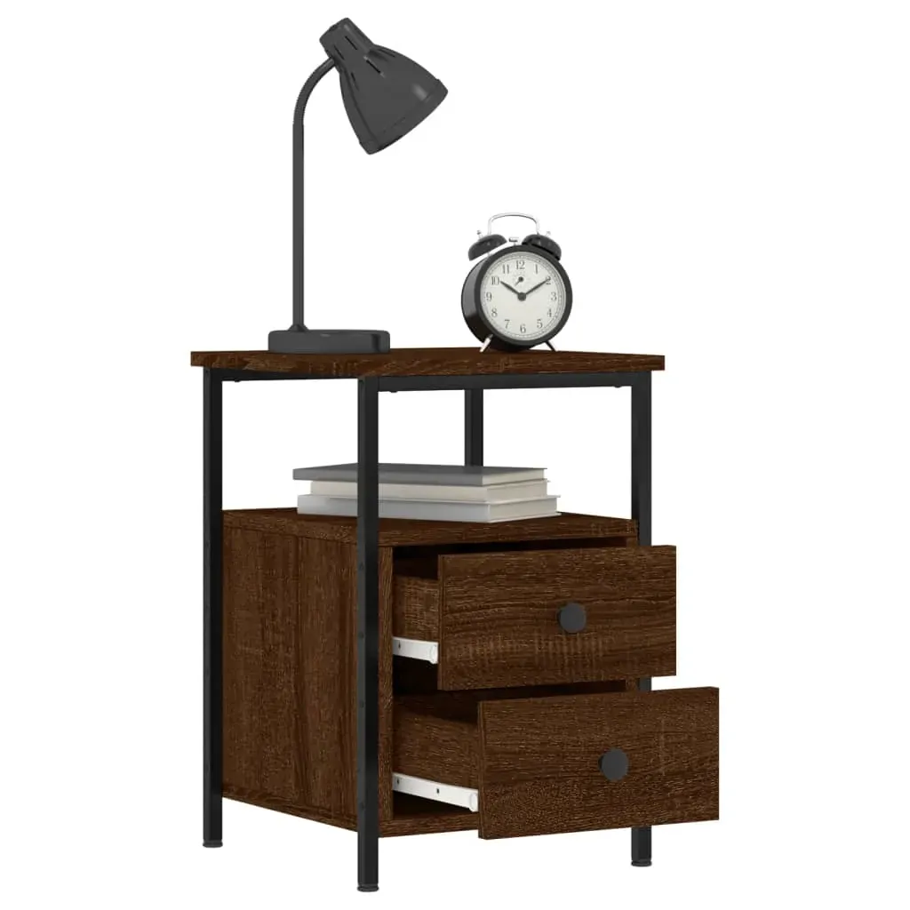 Bedside Cabinets 2 pcs Brown Oak 34x35.5x50 cm Engineered Wood Price
