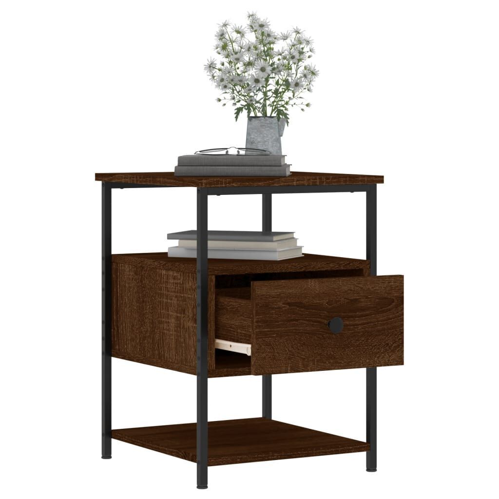 Bedside Cabinets 2 pcs Brown Oak 40x42x56 cm Engineered Wood Price