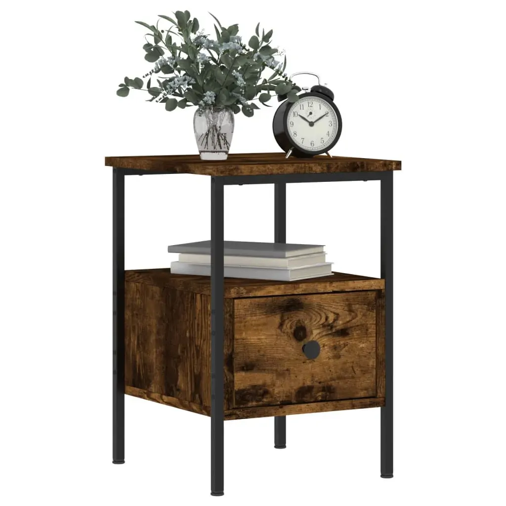Bedside Cabinets 2 pcs Smoked Oak 34x36x50 cm Engineered Wood Price
