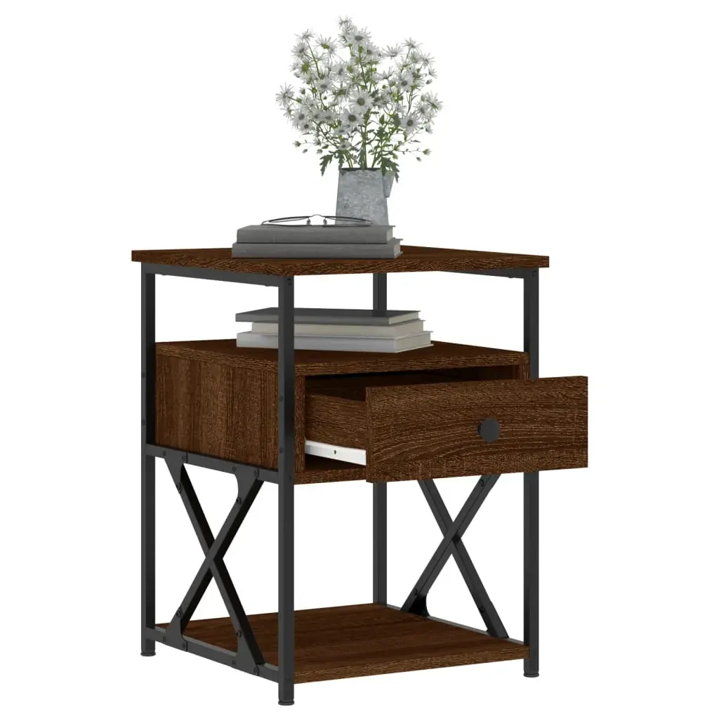 Bedside Cabinets 2 pcs Brown Oak 40x42x55 cm Engineered Wood Price