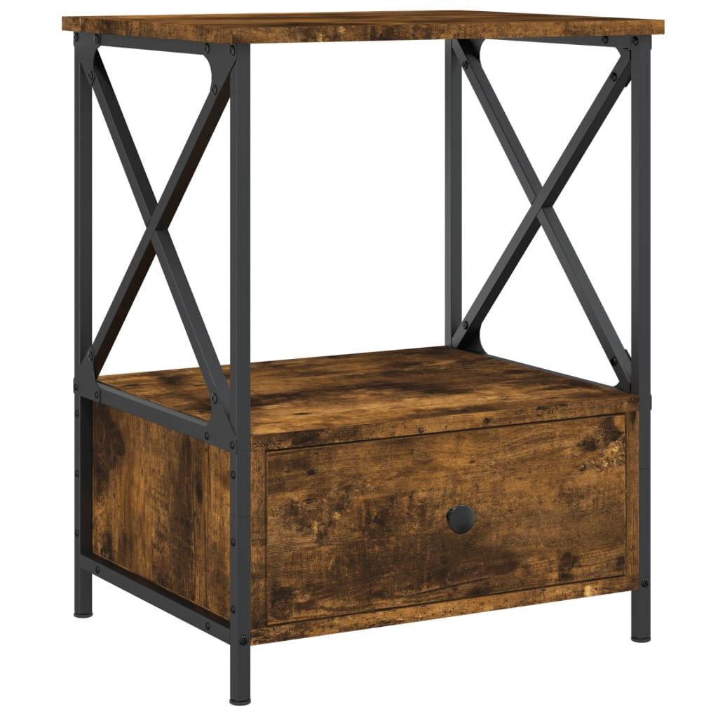 Bedside Tables 2 pcs Smoked Oak 50x41x65 cm Engineered Wood Price