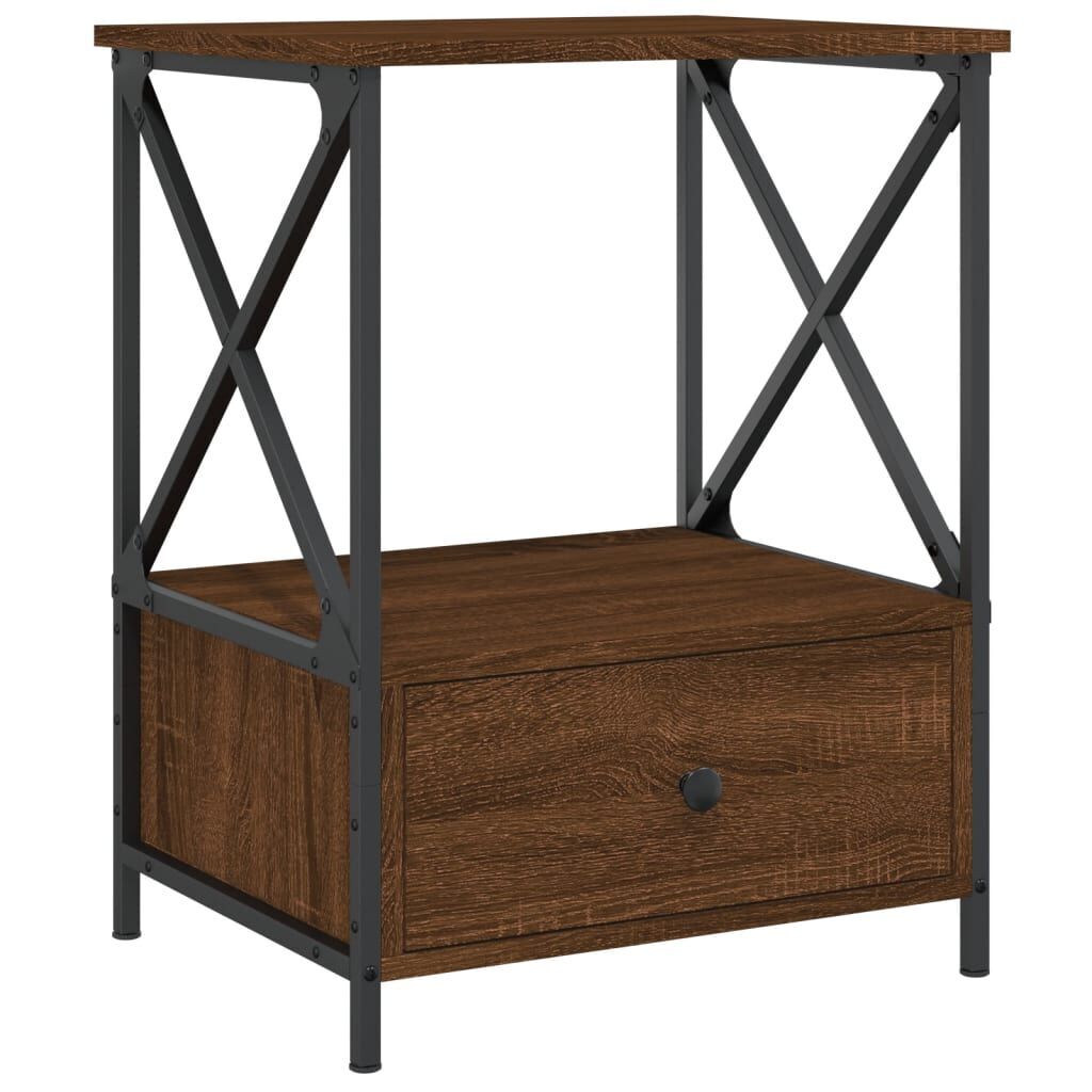 Bedside Tables 2 pcs Brown Oak 50x41x65 cm Engineered Wood Price