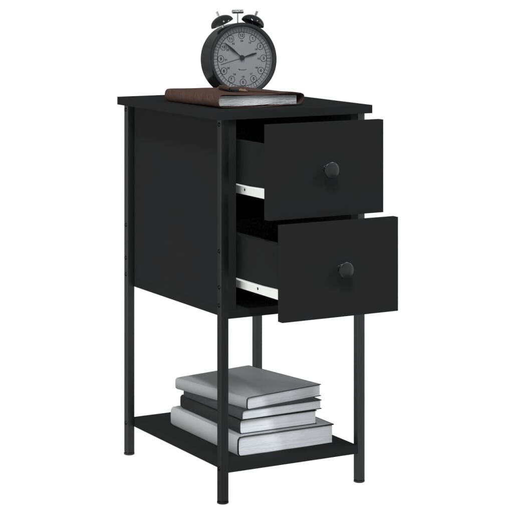 Bedside Cabinets 2 pcs Black 32x42x70 cm Engineered Wood Price