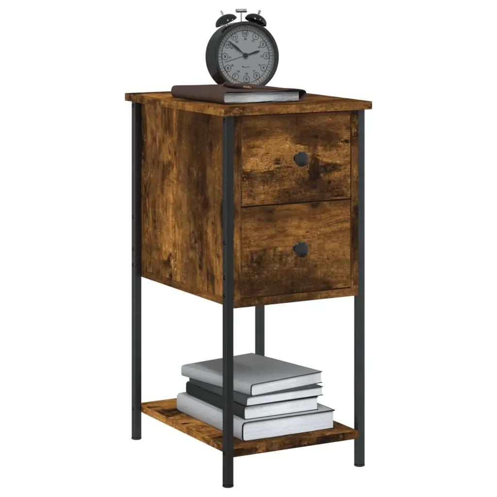 Bedside Cabinets 2 pcs Smoked Oak 32x42x70 cm Engineered Wood Price