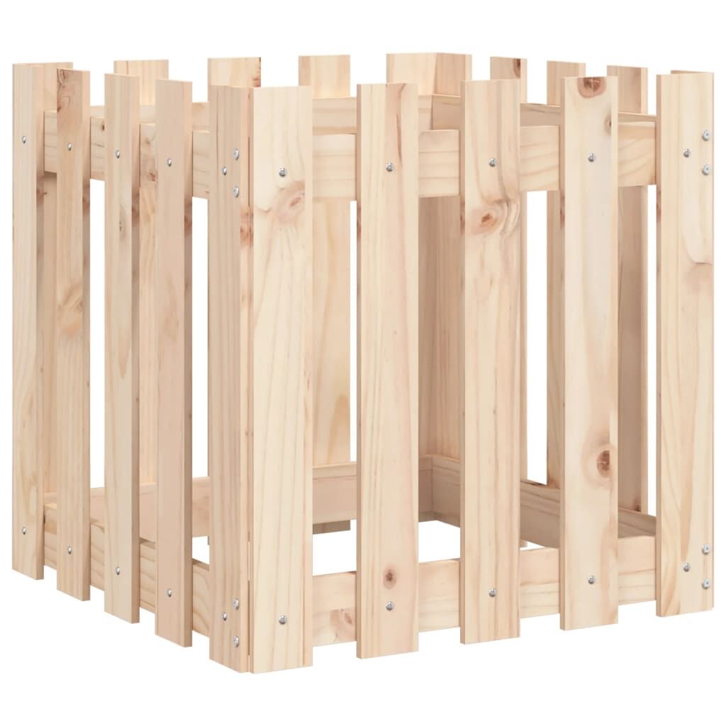 Garden Planter with Fence Design 50x50x50 cm Solid Wood Pine Price