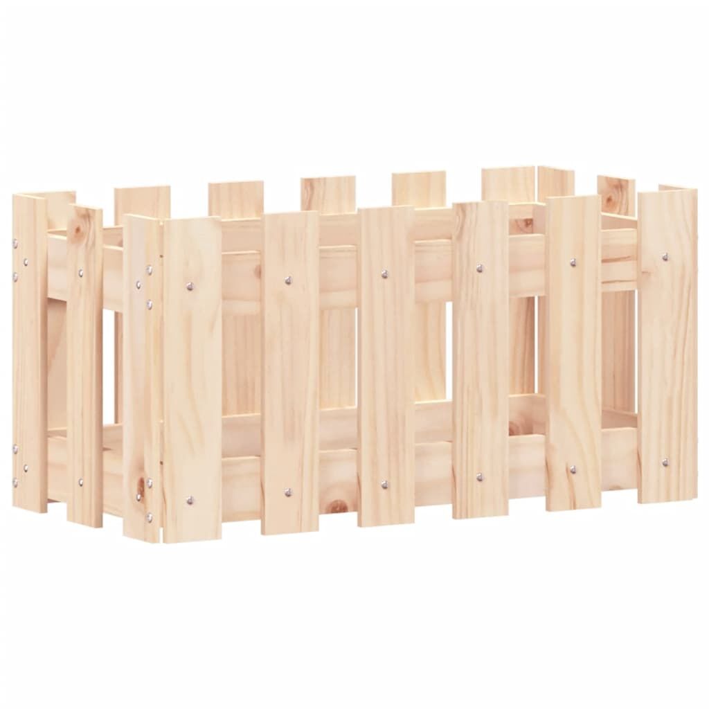 Garden Planter with Fence Design 60x30x30 cm Solid Wood Pine Price