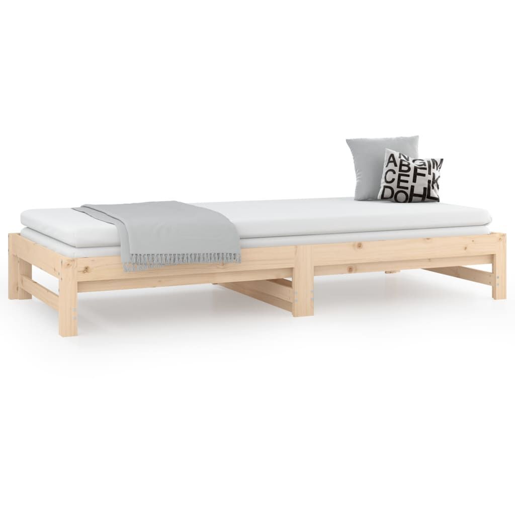 Pull-out Day Bed 2x(92x187) cm Solid Wood Pine Price